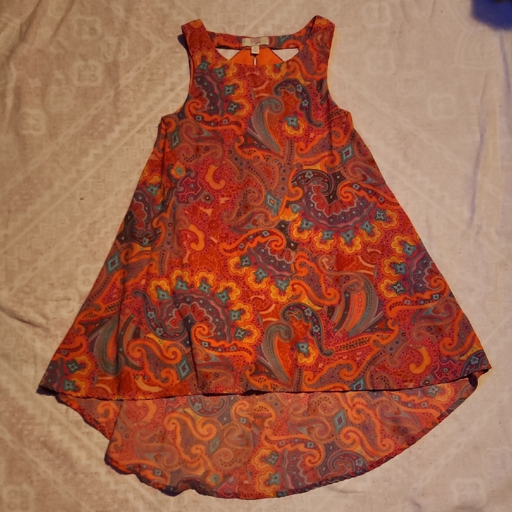 GB Girls Orange Paisley Dress